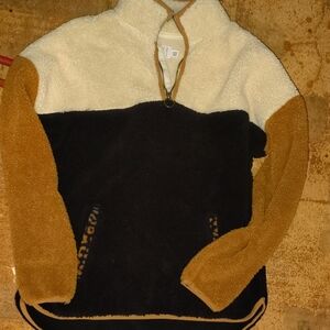 Time and Tru Black and Tan Sweater Cardigan